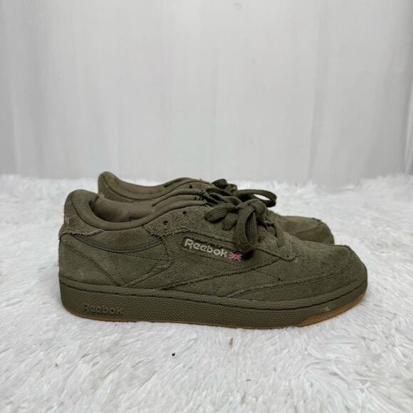 REEBOK / Club C 85 army green leather sneakers / M6 W7.5 - Picture 2 of 9